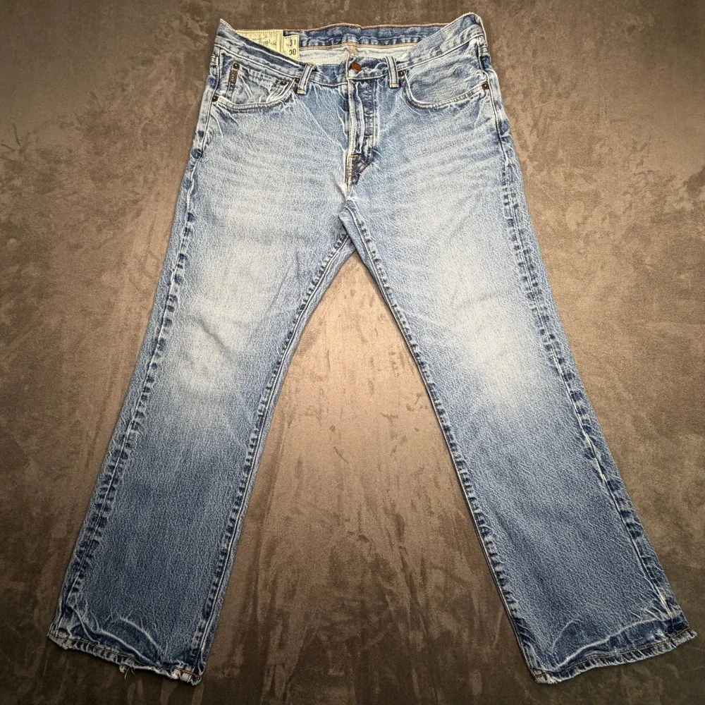 Abercrombie & Fitch Jeans Mens 31x30 Blue Light Wash Distressed Straight Leg Y2K